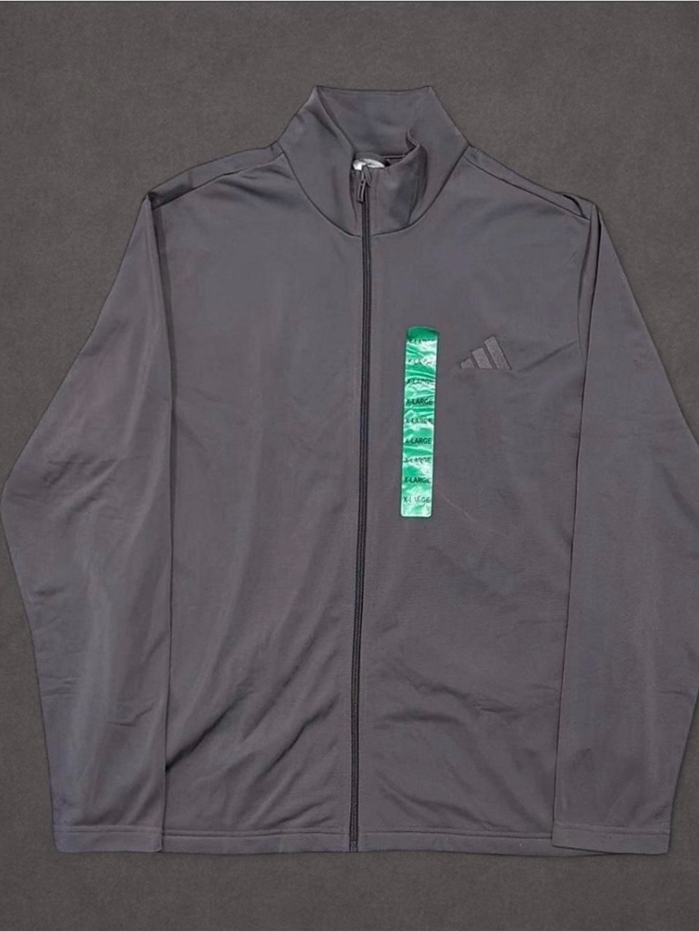 NWT Adidas Gray Tricot Full Zip Track Jacket XL
